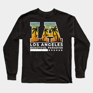 LA LOS ANGELES BEAUTIFUL PARADISE Retro Vintage Long Sleeve T-Shirt